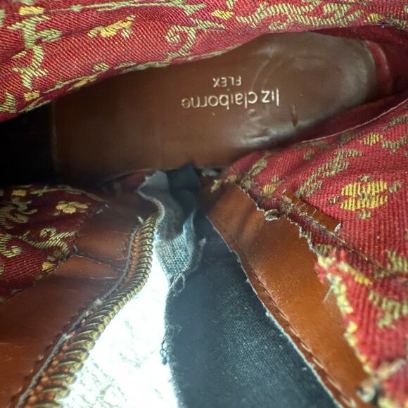 VTG Liz Claiborne Flex Brown Leather Ankle Boots Size 9 Y2K Boho Retro Romantic - Picture 10 of 15